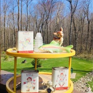 ⚜️ Vtg RubberMaid Spice Rack Rotating,Orig Party Plan gold